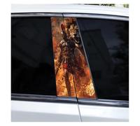 IBENZIGH 2pcs Lion And Warrior Series Car Door Pillar DIY Car B Pillar Stickers Cover Scratches Car Decals Car Decoration(Type D)