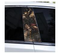 IBENZIGH 2pcs Lion And Warrior Series Car Door Pillar DIY Car B Pillar Stickers Cover Scratches Car Decals Car Decoration(Type E)