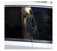 IBENZIGH 2pcs Lion And Warrior Series Car Door Pillar DIY Car B Pillar Stickers Cover Scratches Car Decals Car Decoration(Type G)