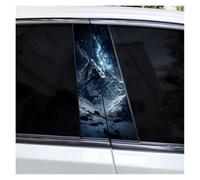 IBENZIGH 2pcs Moon And Mountain Car B-Pillar Sticker Waterproof DIY Car Door Pillar Decorative Covering Scratched Car Decal Car Decoration(Type H)