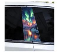 IBENZIGH 2pcs Moon And Mountain Car B-Pillar Sticker Waterproof DIY Car Door Pillar Decorative Covering Scratched Car Decal Car Decoration(Type F)