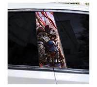 IBENZIGH 2pcs Panda Warrior Car B-pillar Stickers Diy Car Door Pillar Covering Scratched Car Decal Suitable For All Car Models Car Decoration(Type E)