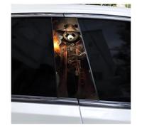 IBENZIGH 2pcs Panda Warrior Car B-pillar Stickers Diy Car Door Pillar Covering Scratched Car Decal Suitable For All Car Models Car Decoration(Type C)