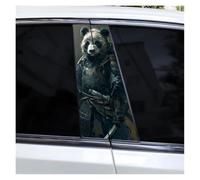 IBENZIGH 2pcs Panda Warrior Car B-pillar Stickers Diy Car Door Pillar Covering Scratched Car Decal Suitable For All Car Models Car Decoration(Type D)
