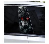 IBENZIGH 2pcs Wolf Head Car B-Pillar Sticker Waterproof Car Center Pillar DIY Animal Style Car Window Pillar Decals Car Decoration(Type F)