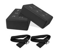 IBEQUEM 2PCS Yoga Block Set, High Density EVA Non-Slip Foam Blocks with 2 Adjustable Stretching Straps, Ideal for Pilates and Stretching, Perfect Gift for Fitness Enthusiasts (Pink, One Size)