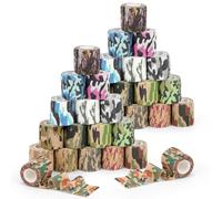 IBEQUEM 32 Rolls Camouflage Wrap Tape, Camo Self-Adhesive Tape, Elastic Stretch Self Adhesive Wrap Bandage, 5cm x 4.5m Athletic Tape for Wrist Ankle Bow Outdoor Rifle Hunting