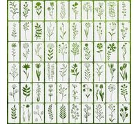 IBEQUEM 60Pcs Reusable Flower Stencils for Painting, Crafts, DIY Art, Furniture Painting, Scrapbooking Card