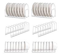 IBEQUEM 6Pcs Stainless Steel Plate, Plate Organizer Storage for Cabinet | Pot Lid Rack for Cupboard Dish Drying, Small Bowl Drainer, Pan Lid Organizer for Bowls, Bakeware, and Cutting-boards