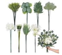 IBEQUEM Artificial Greenery Stems Box Set, 80Pcs with 8 Kinds of Faux Greenery Branches Plants and Fake Flowers Eucalyptus for DIY Bridal Wedding Bouquet Table Centerpieces and Floral Arrangement