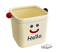 IBEQUEM Mini Desk Trash Bin,Uncovered Small Garbage Box with 5 Rolls of Liners,Portable Pressure Ring Rubbish Can for Office, Bedroom, Car, Kitchen