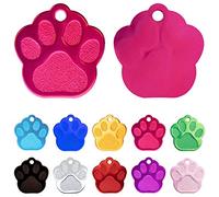 Ibera Gifts - Engraved Dog or Cat Id Tag for Small to Medium Dogs and Cats - Paw Shape - Collar Name Personalised Pets Custom Engraving Identity (Hotpink)