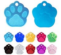 Ibera Gifts - Engraved Dog or Cat Id Tag for Small to Medium Dogs and Cats - Paw Shape - Collar Name Personalised Pets Custom Engraving Identity (Lightblue)