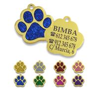 Ibera gifts - Personalised Small to Medium Dog and Cat Tag - Ideal for Engraving Your Name and Contact - Alloy Metal ID Tag (Blue)
