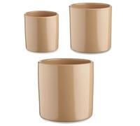 Ibergarden Pot Set 3 Pieces Ø 14 cm Ø 22 cm Ø 17 cm Cylinder Beige