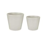 Ibergarden Set of 2 Pots Ø 22 cm Ø 28 cm Grey Clay