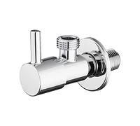 Ibergrif 1/2" x 1/2" BSP Angled Isolating Valve, Wall Mounted Angle Valve for Basin Sink & Heating System, Chrome Brass, M22025-1/2