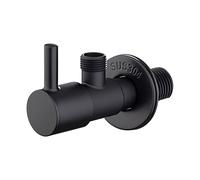 Ibergrif 1/2" x 3/8" BSP Angled Water Isolating Valves Diverter for Wall Mounted Basin Sink, Warmer System, Chrome Brass Black M22025B-3/8