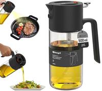 Ibergrif 2-in-1 Oil Sprayer & Dispenser Bottle 500ml - Toggle Spray/Pour, 0.5g Mist, Leakproof for Air Fryer, BBQ, Roasting, Black