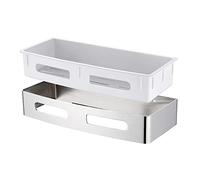 Ibergrif - 3M Sticky Shower Storage Adhesive Bathroom Caddy, Wall Bath Shelf, Chrome