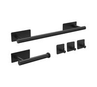 Ibergrif 5pcs Bathroom Accessories Set, Black Toil