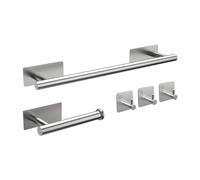 Ibergrif 5pcs Bathroom Hardware Set Bath Accessory Kit Towel Rail Wall Hooks Toilet Paper Holder Wall Mounted and Towel Hooks M34452A