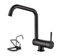 Ibergrif, Folding Kitchen Tap with Rotation Spout, Sink Mixer Ideal for Window Installation