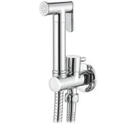 Ibergrif Handheld Bidet Sprayer Kit, Stainless Steel Shower Spray Bidet Attachment w/Hose for Toilet UK, Bathroom Shattaf Cloth Diaper for Feminine Hygiene, Pet Shower, Chrome, M22015R