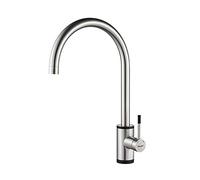Ibergrif, High Spout Kitchen Tap, Sink Mixer with Smooth Turning Spout, Supersteel