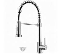 Ibergrif Spring Kitchen Sink Taps Mixer with Pull Out Spray, 360° Swivel, 2 Spray Modes High Arc Single Handle Lever, M22143A