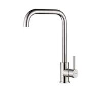 Ibergrif M22105A Kitchen Tap with High Spout, Single Lever Sink Tap, Brushed, Grey