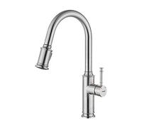 Ibergrif M22132, Pull-Out Kitchen Mixer with Hand Shower, Single Lever Sink Mixer, Brushed Nickel