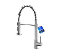 Ibergrif Spring Kitchen Sink Taps Mixer with Pull Out Spray, 360° Swivel, 2 Spray Modes High Arc Single Handle Lever, M22143A