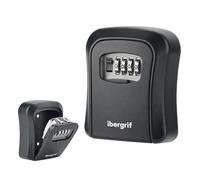Ibergrif Lock Key Safe, Wall Mounted, Lock Box Outdoor 4 Digit Combination, Heavy Duty Waterproof Key Cabinet for Home Garage School Airbnb