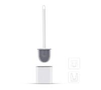 Ibergrif M 34151-3 Toilet Brushes & Holders, Deep Cleaner Silicone Brush, Flat With Long Handle, Quick Drying Loo And Holder For