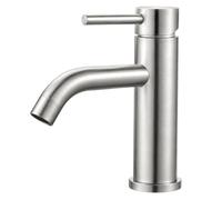 Ibergrif Bathroom Basin Mixer Taps Single Lever, Brushed Nickel Stainless Steel, Grey M11003A