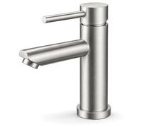 Ibergrif M11103 Bathroom Sink Taps, Basin Mixer Taps for Bathroom, Single Lever, Chrome, Hot and Cold, with UK Standard Hoses
