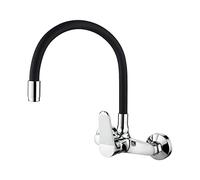 Ibergrif M16559-2 Wall Mounted Kitchen Tap Single Lever Mixer Tap 360 ° Rotation Sink tap with Adjustable Mounting Hole