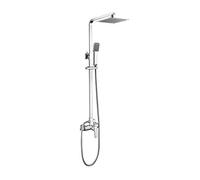 Ibergrif M17025 Mines-Exposed Rainfall Shower System Kit, Square Mixer Tap Set, Chrome, Silver