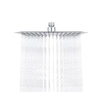 Ibergrif M20297 Rain Shower Head, 10 Inch Square Fixed Showerhead, 304 Stainless Steel Ultra Thin Top Spray Shower Head with 196 Silicone Jets for Bathroom, Chrome