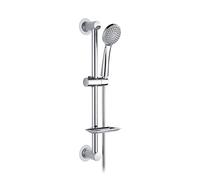 Ibergrif M20903-1 Shower Riser Rail, Nail-Free Shower Slide Bar with Shower Head,170CM Shower Hose,Shower Head Holder and Soap Dish, Adjustable Shower Height Bracket for Bathroom,Silver