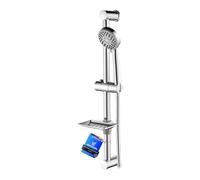 Ibergrif M20903 Shower Riser Kit, Shower Slide Bar with Shower Head, 170CM Shower Hose,Shower Head Holder and Soap Dish, Adjustable Shower Height Bracket for Bathroom