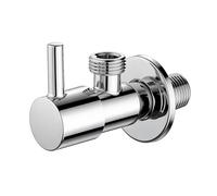 Ibergrif 1/2" x 1/2" BSP Angled Water Isolating Valves Diverter for Wall Mounted Basin Sink, Warmer System, Chrome Brass M22025-1/2