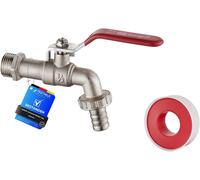 Ibergrif M22201 Garden Tap Brass with Hose Connector, Outdoor Water Tap G1/2”
