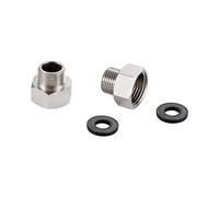 Ibergrif M3/8"-M1/2" UK Compression Adaptors Connector from 3/8 Inch to 1/2 Inch, Metal, Chrome, Silver