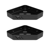 Ibergrif M34034B Shower Caddy Corner, Bathroom Corner Shelves, Bathroom Storage Shower Organizers, Self Adhesive or Wall Mounted, 2 Pack Black