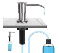 Ibergrif M34040A Kitchen Sink Soap Dispenser Built in, Replacement Sink Dispenser Pump with 500ML Bottle and 100CM Extension Tube Kit, Stainless Steel