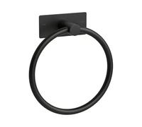 Ibergrif M34455B Towel Racks Adhesive, Two Installation Methods (Adhesive and Drilling), Drill-Free Bath Ring Towel Rack, Stainless Steel, Black