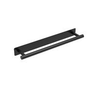 Ibergrif M34456B Towel Racks Adhesive 40 cm, Two Installation Methods (Adhesive and Drilling), Towel Rail for Bathroom Towel Rails without Drilling, Stainless Steel, Black