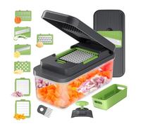 Ibergrif M524-7 Vegetable Chopper 7 in 1, Multifunctional Food Chopper & Slicer with Container, BPA Free, Dishwasher Safe, Salad Cutter Dicer for Vegetables, Fruit, Onion, Potato